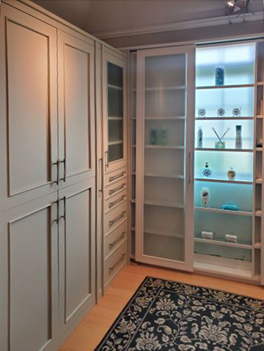Jay Rambo glass front custom cabinets