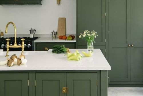 Green cabinet finish is trending post-COVID