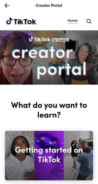 TikTok or Business Creator Portal 1