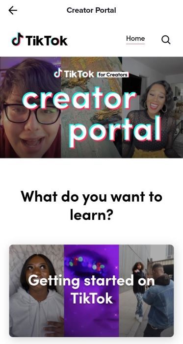 TikTok or Business Creator Portal 1