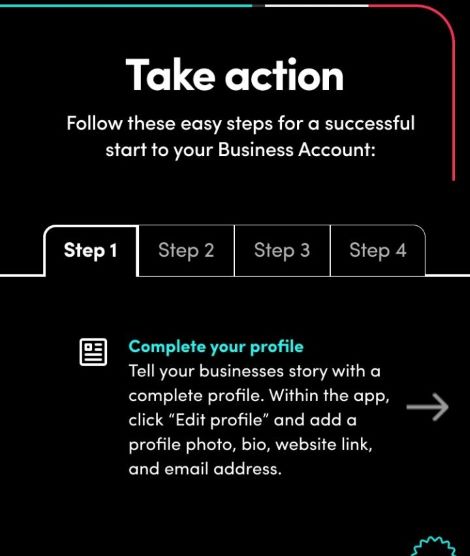 TikTok for Business Step 1
