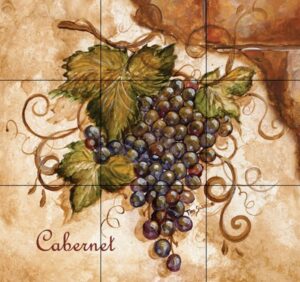 Tuscan grapes tile mural backsplash