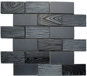 Glass subway backsplash tiles