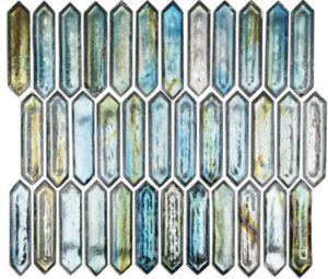 Tropical Lagoon glass mosaic tile backsplash