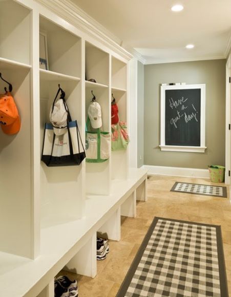 Mudroom with chalkboard