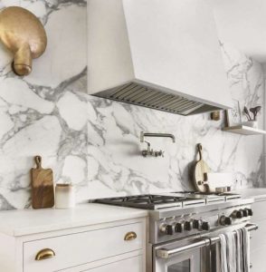 marble look-alike backsplash