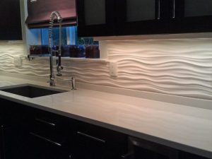 textured tile backsplash