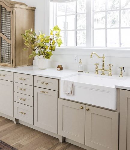Beige is a neutral kitchen cabinet color