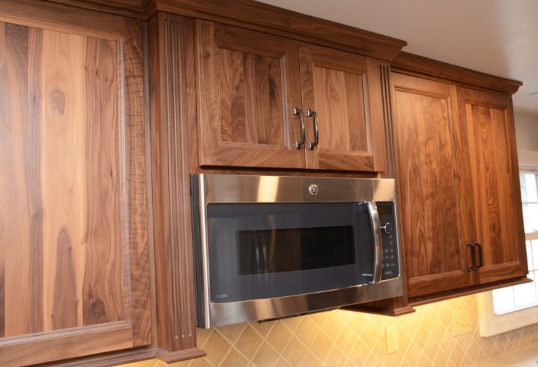 Walnut kitchen cabinets from Brighton Cabinetry