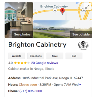 Brighton Cabinetry Google My Business