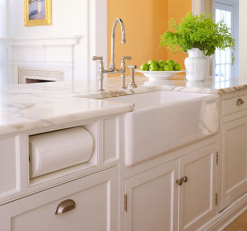 built in paper towel storage is a trend photo from Houzz