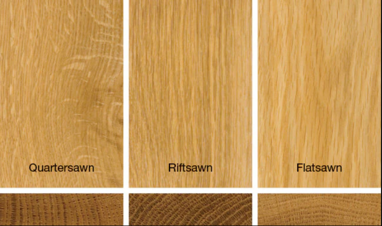 Different cuts of White Oak