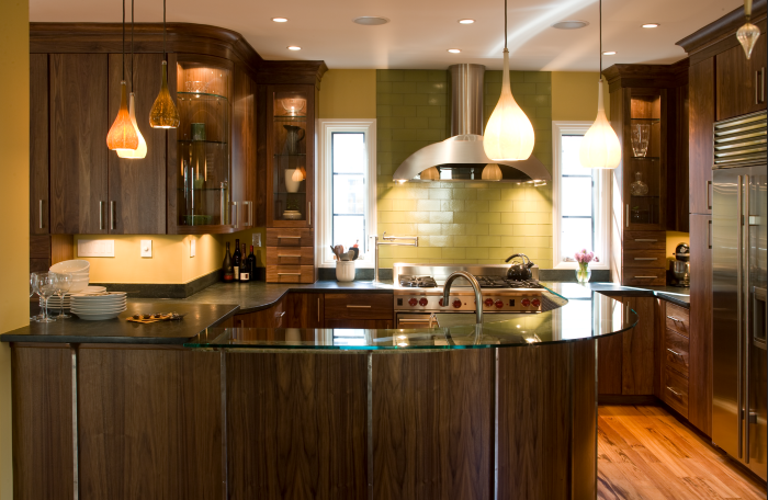 Walnut kitchen cabinets