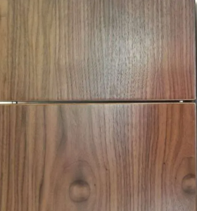 Walnut wood door with straight grain