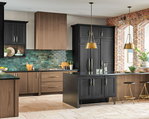Maple kitchen cabinets with dark stained finish