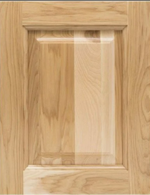 clear hickory door with heartwood and sapwood