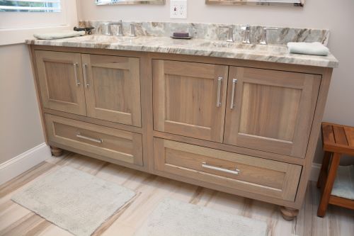 Clear hickory vanity cabinet from Brighton
