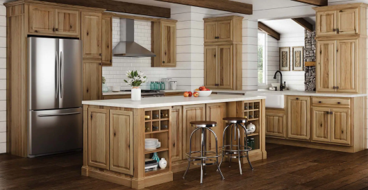 rustic transitional hickory kitchen