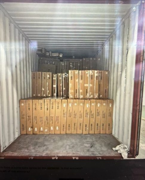 Shipping container loaded with RTA kitchen cabinets-2