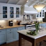Blue on base cabinets is a top kitchen trend for 2025