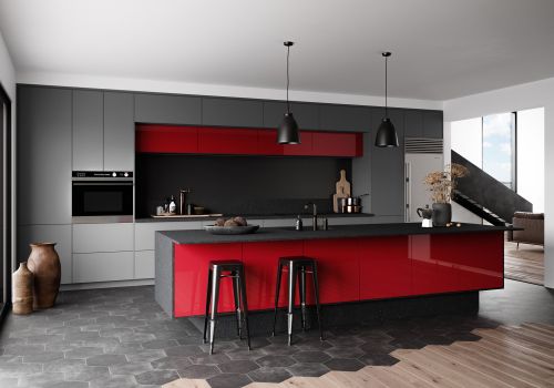 Frameless kitchen using Premier Eurocase Ultramatte components
