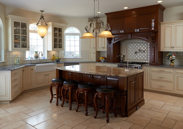 stool seating at island in custom kitchen
