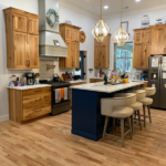 Integrity Cabinets Hickory wood Gentlemens Gray finish on island