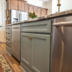 Integrity Cabinets Oxford door Maple Jade finish