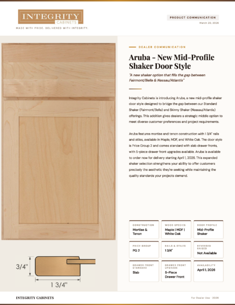Integrity Cabinet new door Aruba
