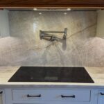 Detail of cooktop and backsplash in Brighton Cabinetry Custom Kitchen