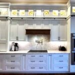 Glass front cabinets in Brighton kitchen