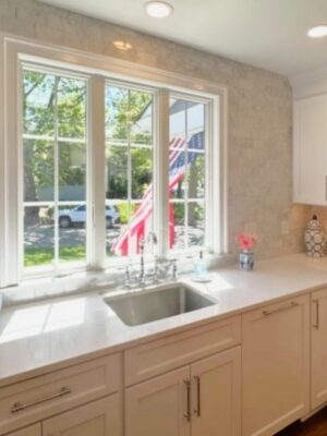 Integrity Cabinets with backsplash to ceiling