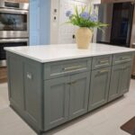 Painted island in Brighton custom kitchen