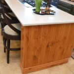Rustic alder island end