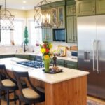 Rustic alder wood island