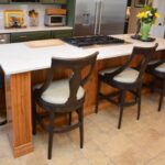 Stained rustic alder island