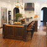 Custom kitchen featuring cherry island